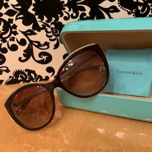 Tiffany & Co. Black Cat Eye Bling Sunglasses